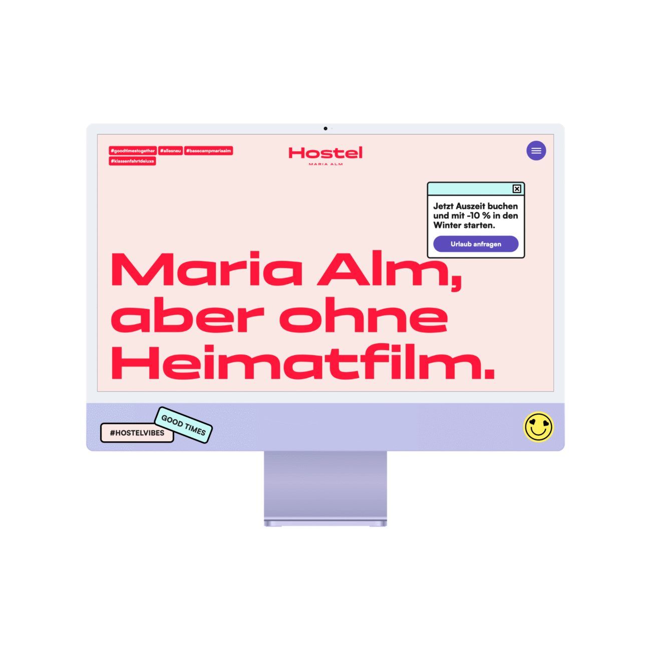 Hostel Maria Alm, Hotelwebsite, rebellcreative.at